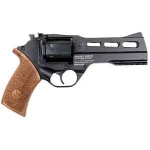 CHIAPPA RHINO 50 DS HGR 357 MAG 5 IN BBL FOS ADJ RS BLACK W MED WALNUT GRIP 3 MOON CLIPS 6RD
