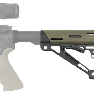 Hogue 15240 OverMolded Collapsible Buttstock OD Green OverMolded Rubber Black Synthetic AR-15, M16, M4
