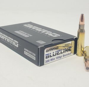 Ammo Inc 308 Win Ammunition Blueline AI308168BNDA20 168 Grain Bonded Soft Point 20 Rounds