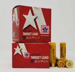 Stars and Stripes 20 Gauge Ammunition Target Loads CT82475 2-3/4" 7-1/2 Shot 7/8oz 1200fps Case 250 Rounds