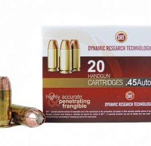 DRT 45 Auto Ammunition Terminal Shock 150 Grain Jacketed Hollow Point 20 rounds