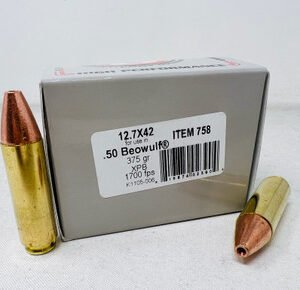 Underwood 50 Beowulf Ammunition UW758 375 Grain XPB Solid Copper Hollow Point 20 Rounds