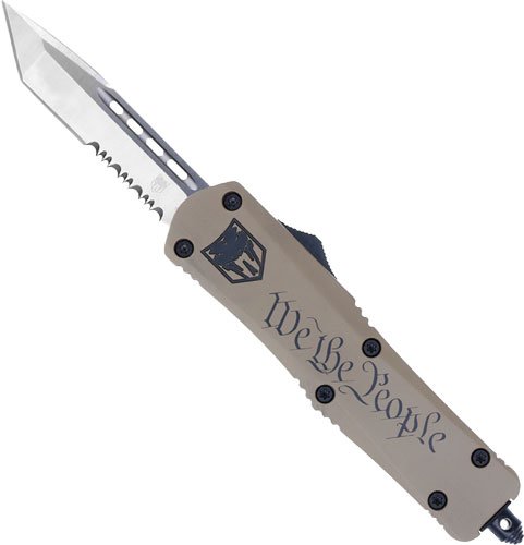 MWTPFS3TS_1.jpg COBRATEC MEDIUM FS3 OTF WE THE - PEOPLE 3" TANTO SERRATED