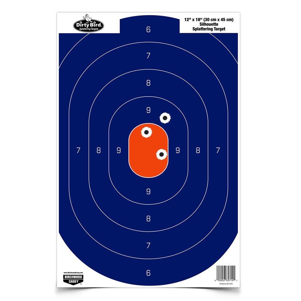 Birchwood Casey Dirty Bird Silhouette Paper Target 12"x18" Blue/Orange 50/ct