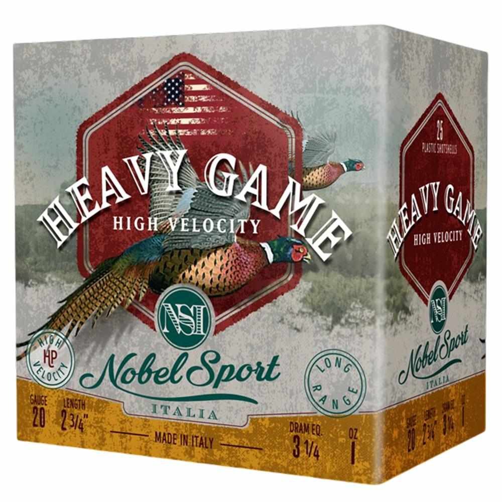Nobel Sport Heavy Game High Velocity Shotshell  20ga 2-3/4" 1oz 1330 fps #6 25/ct - Nobel Sport
