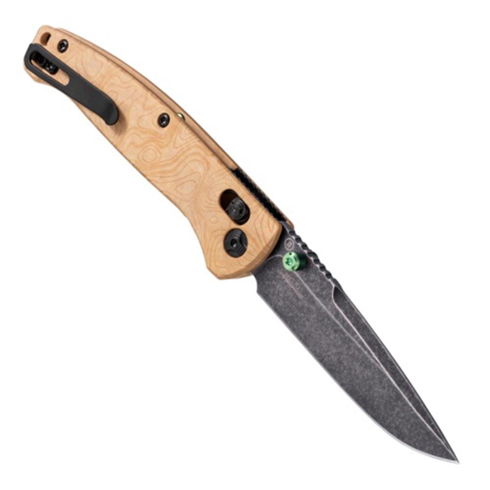 Hogue Mysto Folder Knife 3-2/5 Drop Point Blade Wood Maple Valley