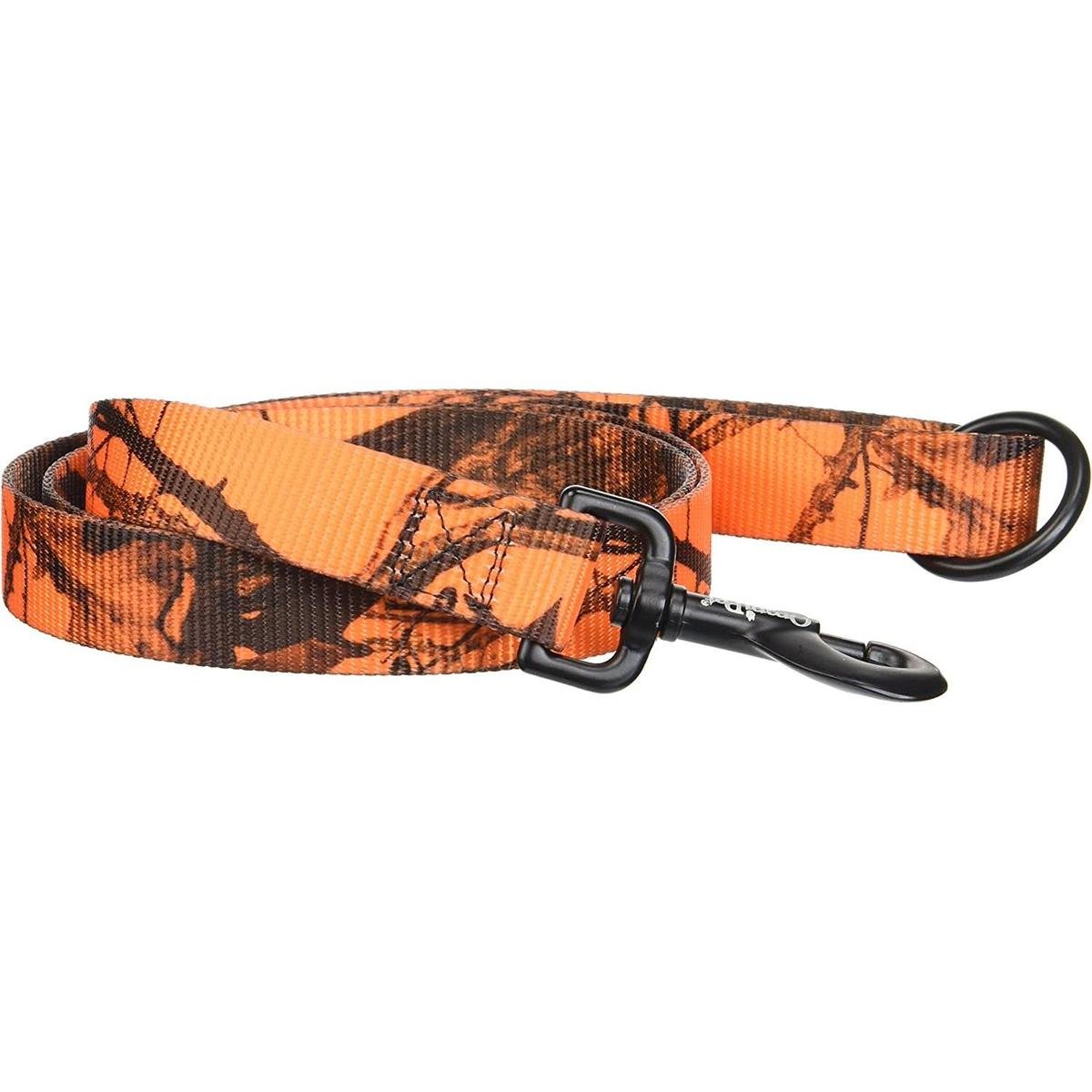 Omnipet Nylon Dog Lead 1" x 4ft Mossy Oak Blaze Orange Camo