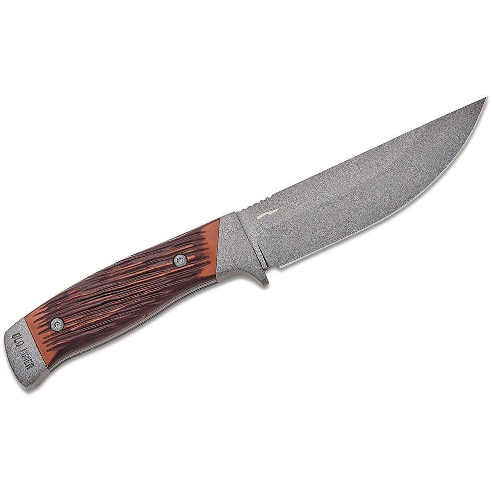 https3A2F2Fmedia.chattanoogashooting.com2Fimages2Fproduct2FPF12094562FPF1209456-1.jpg Old Timer Frontier Fixed Blade Knife 5" Drop Point Blade Wood Box