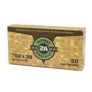 Patriot Sports Rifle Ammunition 7.62x39 124gr FMJ 2526 fps 20/ct