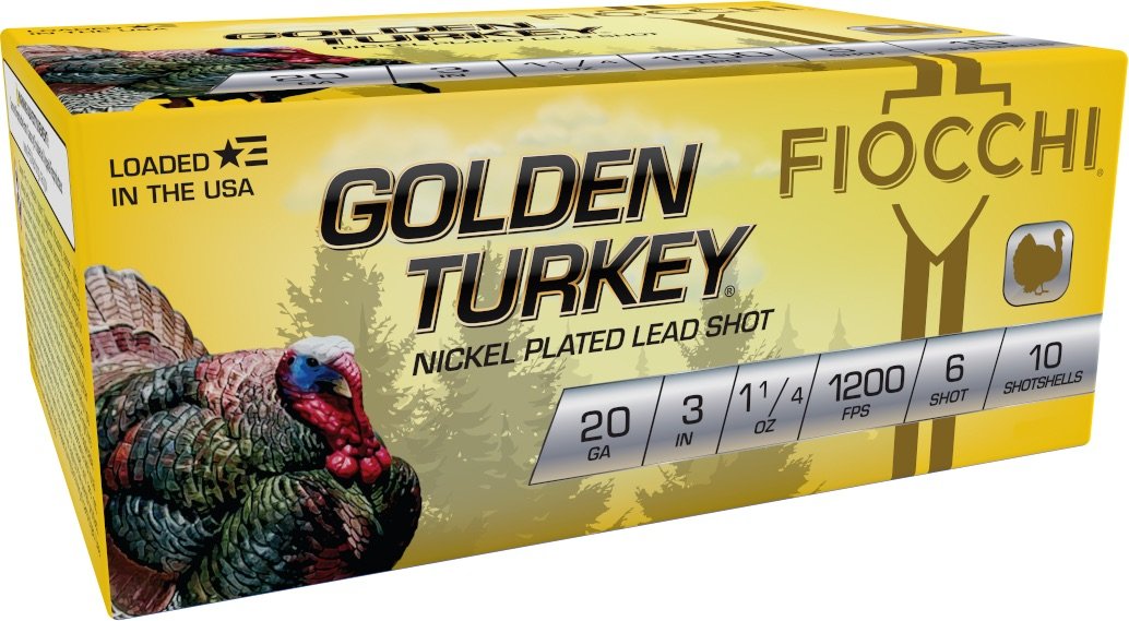 FIOCCHI GOLDEN TURKEY AMO 20GA 3 IN 1 1/4 OZ #6 1200FPS 10-RD ( 10 BOXES PER CASE )