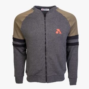 Arsenal Large Gray / Khaki Cotton-Poly Standard Fit Classic Crew Zip-Up Jacket
