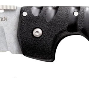 Cold Steel CS21ST Spartan 4.50" Folding Plain Stone Washed Japanese AUS-10A SS Blade/Black Griv-Ex w/Steel Liners Handle Includes Pocket Clip