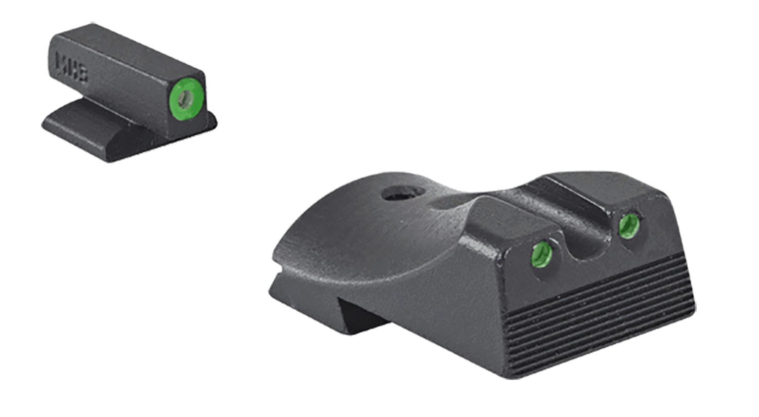 Meprolight USA 412183111 Hyper-Bright  Green Tritium Green Outline Front Sight-Green Tritium Black Outline Rear Sight Kimber 1911 Slant