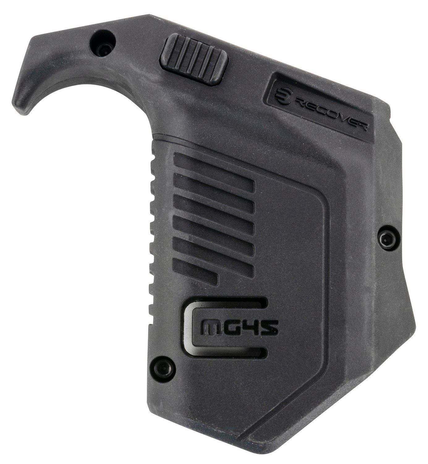 Recover Tactical MG4501 Angled Mag Pouch  Double Stack, Black Polymer, 45 ACP/10mm Auto, Compatible w/ Glock