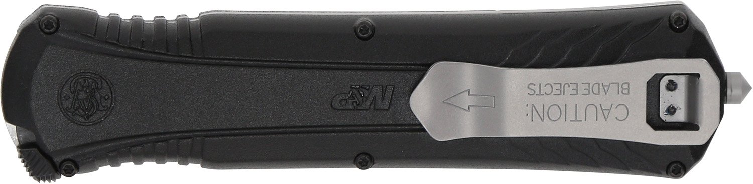 Smith & Wesson Knives 1181878 M&P  3.50" OTF Dagger Plain Satin AUS-8A SS Blade 5.16" Black