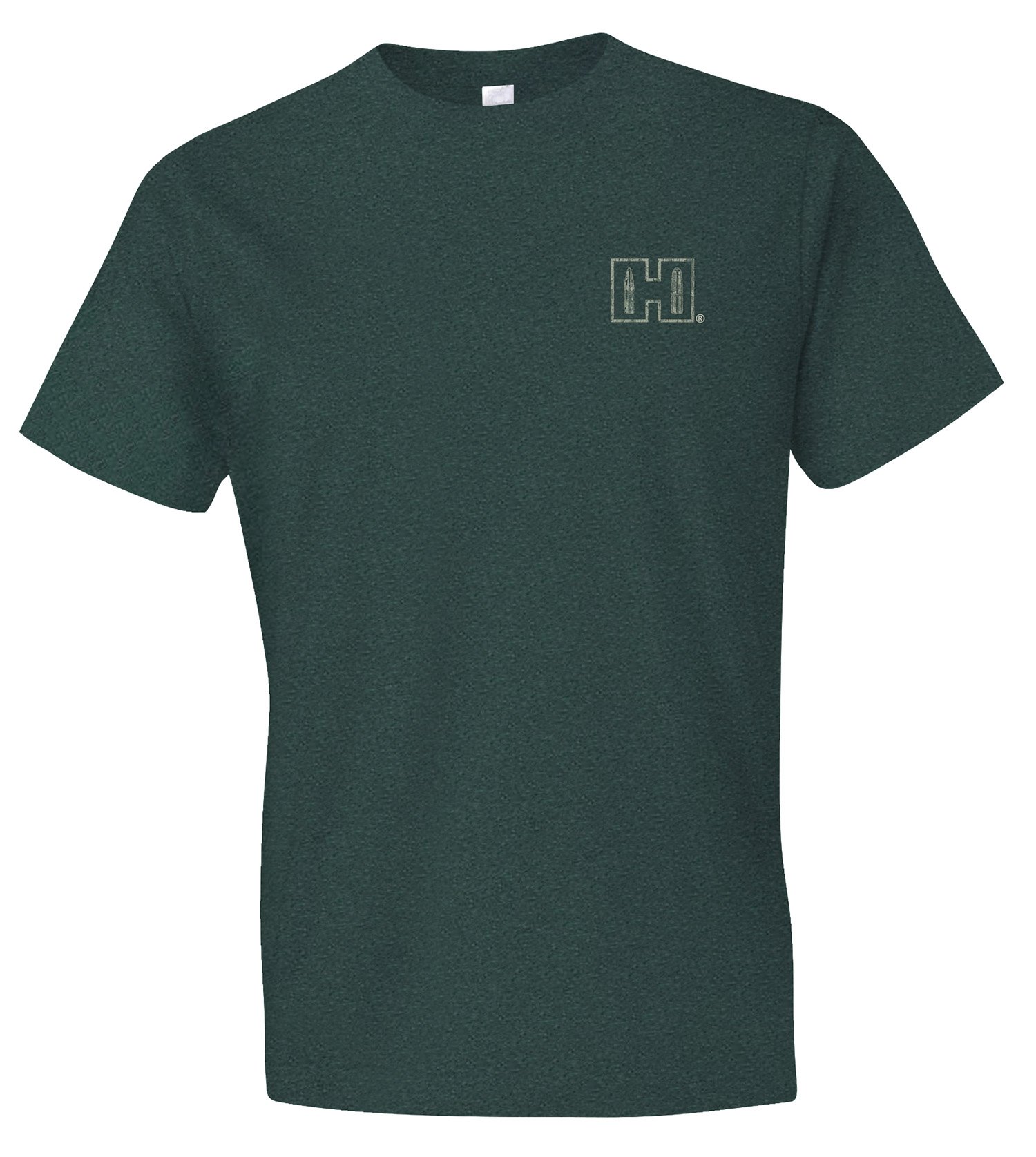 Hornady Gear 31794 Double Rocker  Olive Heather, Cotton/Polyester/Rayon, Short Sleeve Semi-Fitted, XL