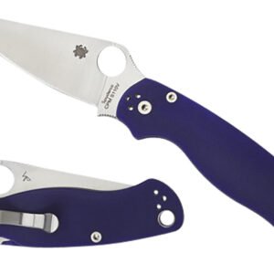 Spyderco C81GPDBL2 Para Military 2 3.42" Folding Plain Satin CPM S110V Blade/Dark Blue Textured G10 Handle Includes Pocket Clip