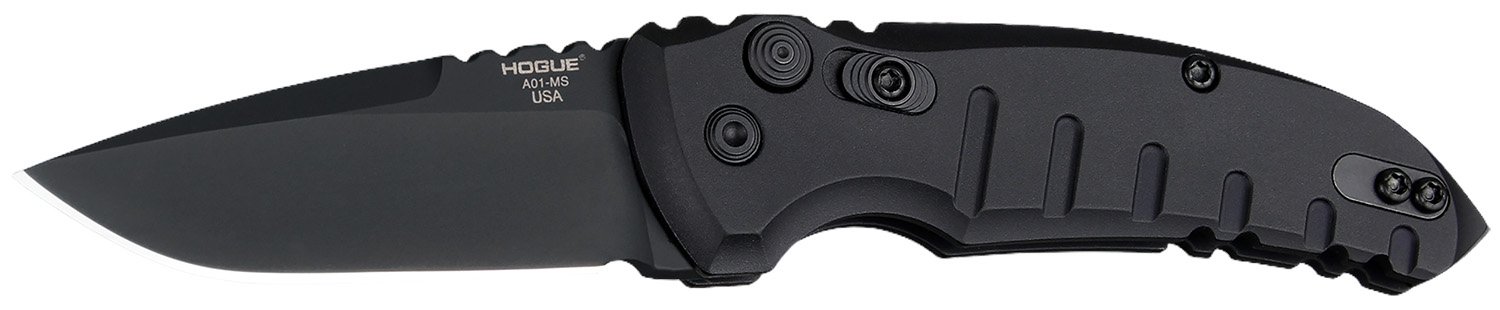Hogue 24116 A01  2.75" Folding Drop Point Plain Black Cerakote 154CM SS Blade/Matte Black Aluminum Handle