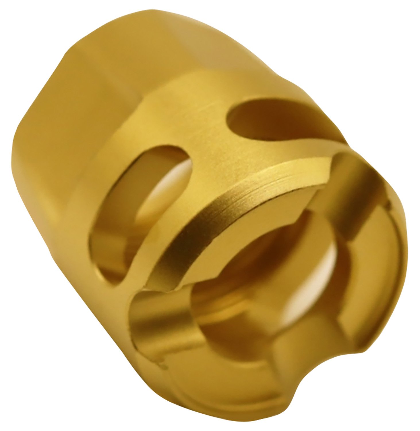 True Precision Inc TPYMICROG Micro Compensator Y-Type Gold 416R Stainless Steel 1/2"x28 Threads 9mm/380 ACP