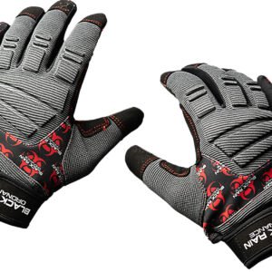 Black Rain Ordnance TACTGLOVEGRY/BLK/RDL Tactical Gloves  Black/Gray/Red Large Velcro