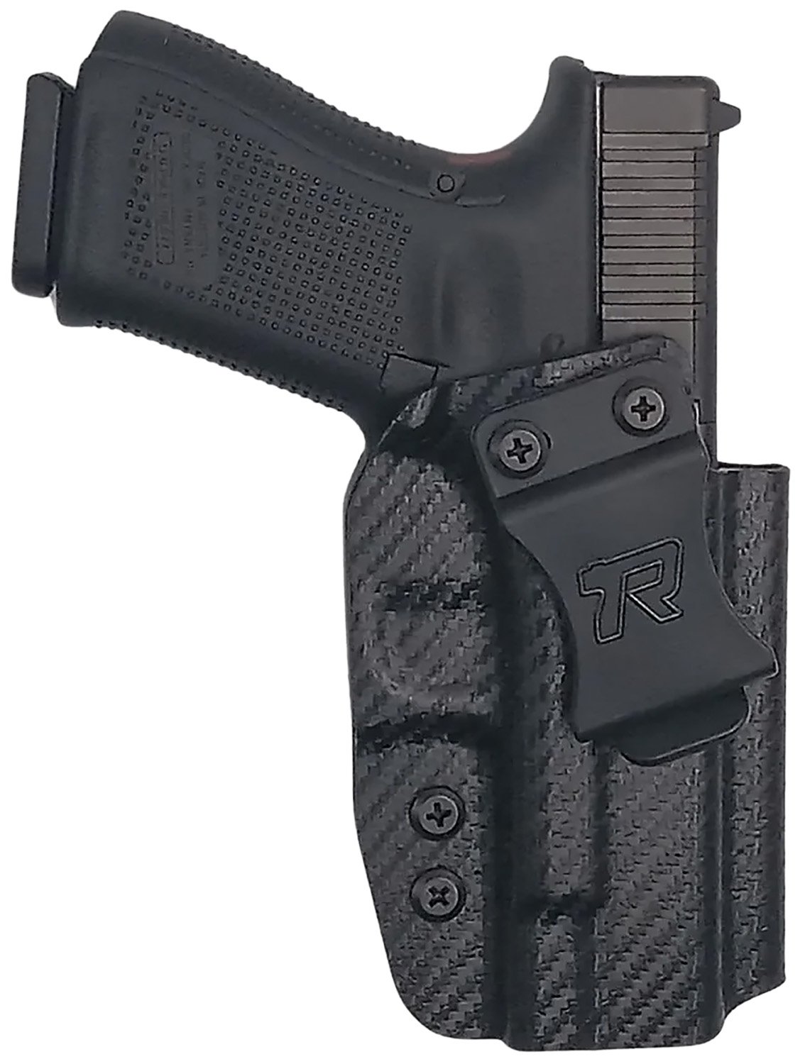 166155.jpg Rounded Gear GLK192332CFRHVAR Kydex IWB Black Kydex Fits Glock 19 Belt Clip Right Hand