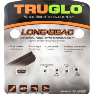 Truglo TG947UR Long Bead  Metal Universal Shotgun Red Fiber Optic Black