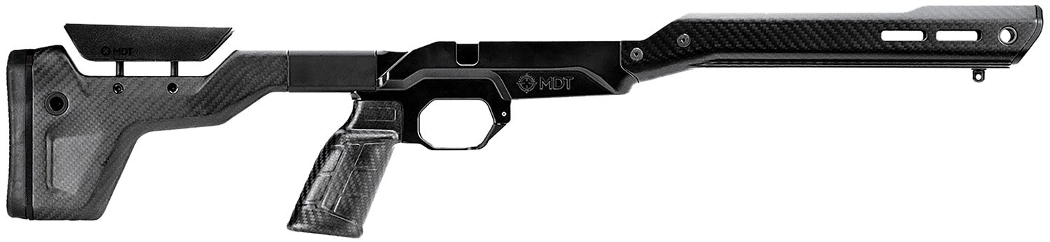 Mdt Sporting Goods Inc 107837BCF HNT26 Chassis System Black Carbon Fiber Fits Howa 1500 SA/ Weatherby Vanguard Compatible w/ AICS Mags Short Action Standard
