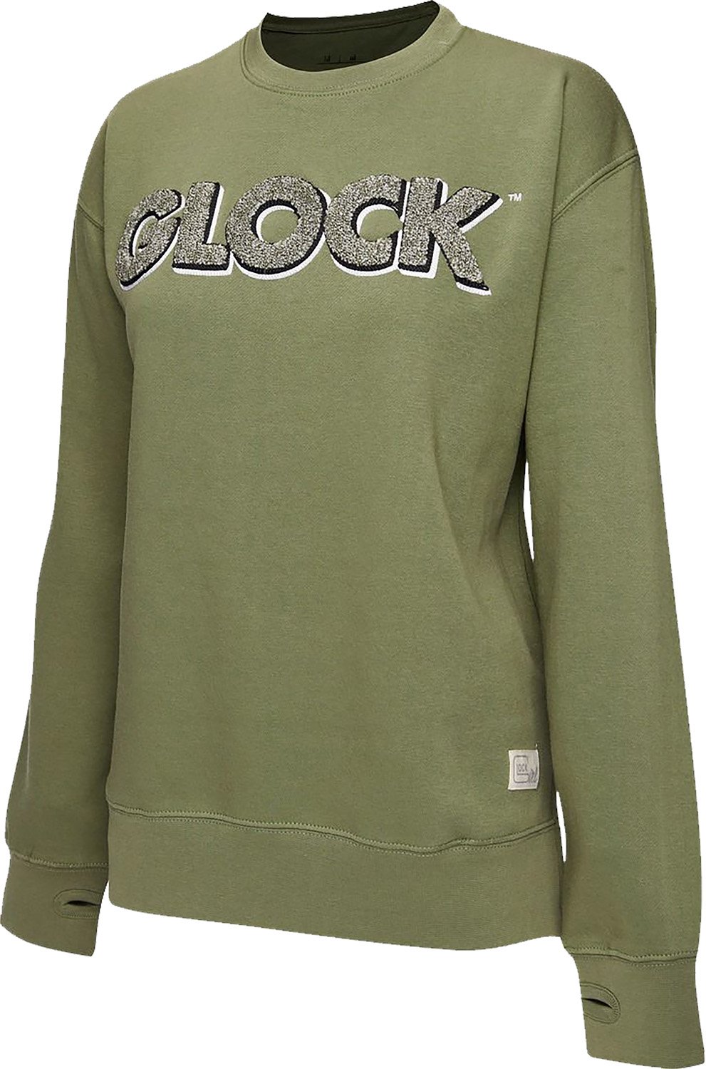 Glock AP96260 Crewneck Raglan Fleece Olive Cotton/Polyester Long Sleeve Small