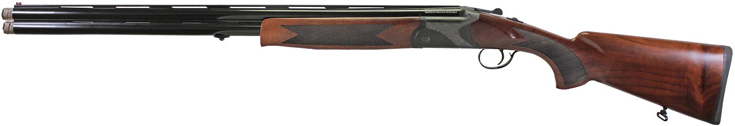 174696.jpg Iver Johnson Arms IJ60012 IJ600 12 Gauge Break Open 3" 2rd 28" Over/Under Vent Rib Barrel, Matte Black Chromed w/Engraving Steel Receiver, Fixed Walnut Checkered Wood Stock & Forend