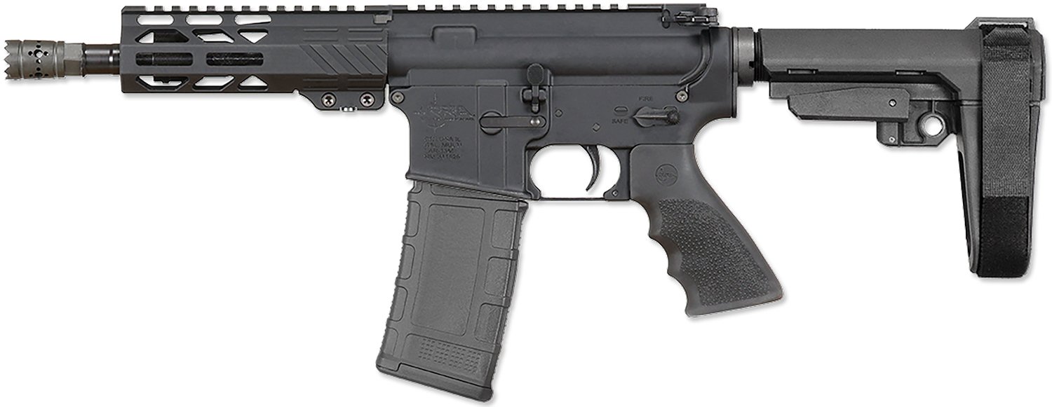 Rock River Arms BLK2132 LAR-15M  300 AAC Blackout 30+1 8" Black M-LOK Handguard, Black Aluminum Picatinny Rail Receiver, Black Polymer SB Tactical SBA3 Arm Brace, Black Hogue Rubber Grip