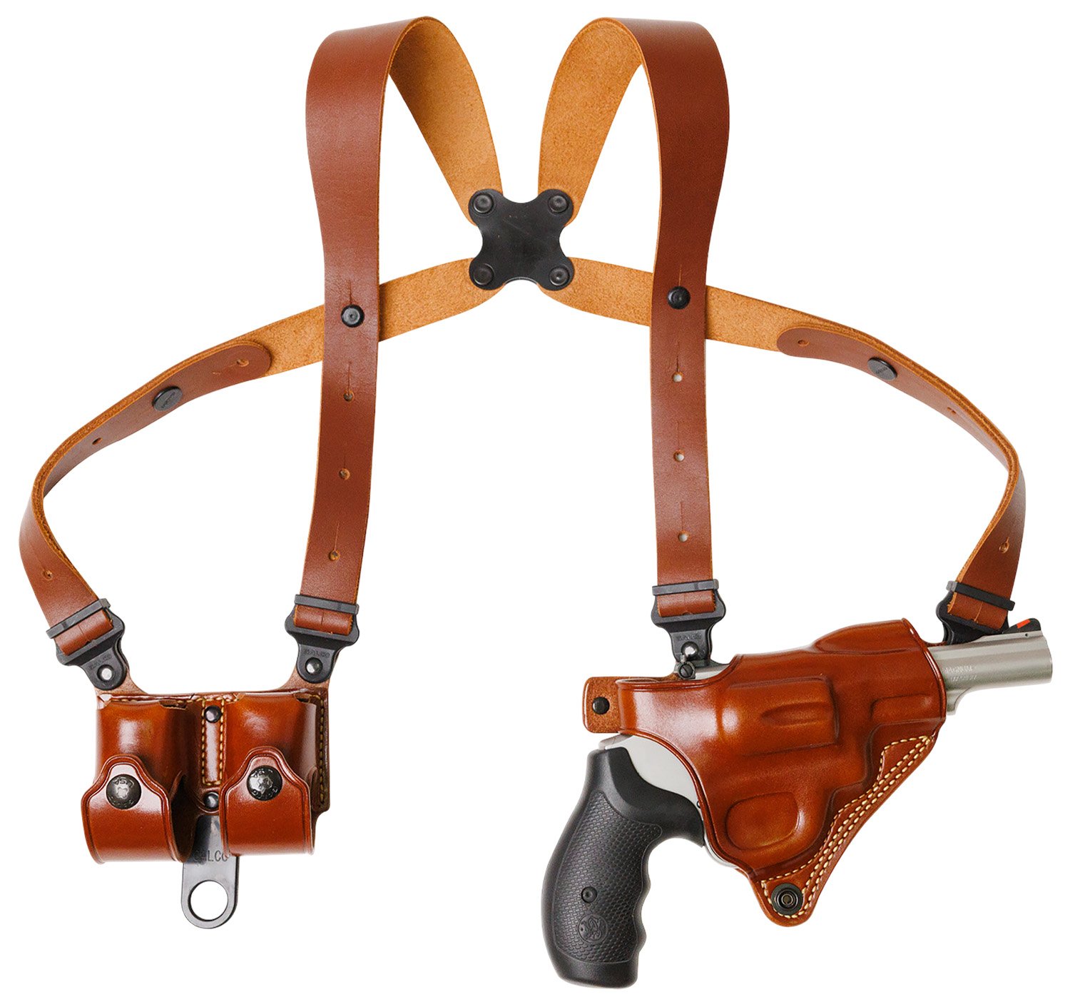 184610.jpg Galco MCII126 Miami Classic II Shoulder System Shoulder Size Fits Chest Up To 56"/S&W N Frame M29/629 Tan Steerhide Right Hand