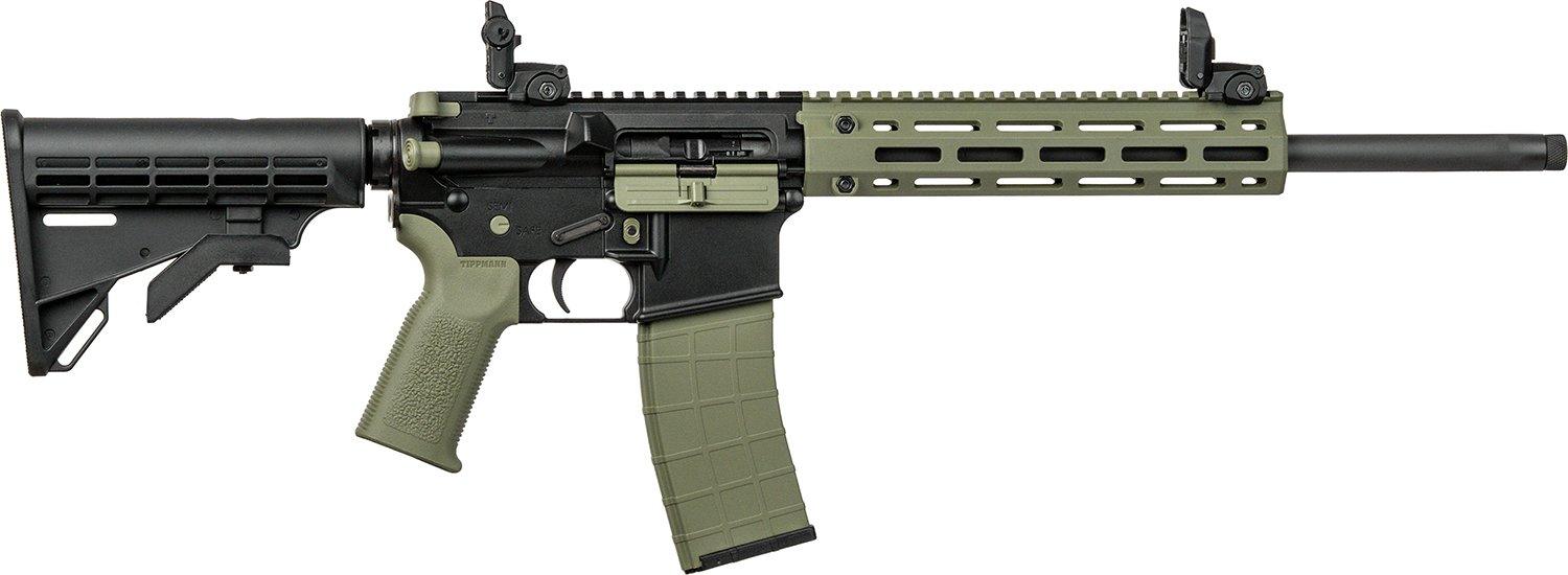 Tippmann Arms A101228 M4 LTE MSR 22 LR 25+1 16" Black Parkerized Threaded Barrel, OD Green Aluminum Receiver w/Picatinny Rail, M-LOK Handguard, Black Adj CAR15 Polymer Stock, OD Green Gen2 Grip, Right