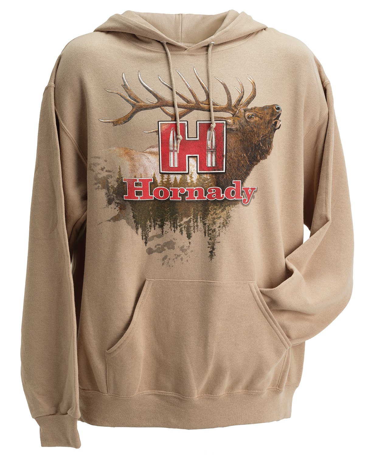 Hornady 99612L Elk  Large Tan/Khaki Hoodie Poly-Cotton