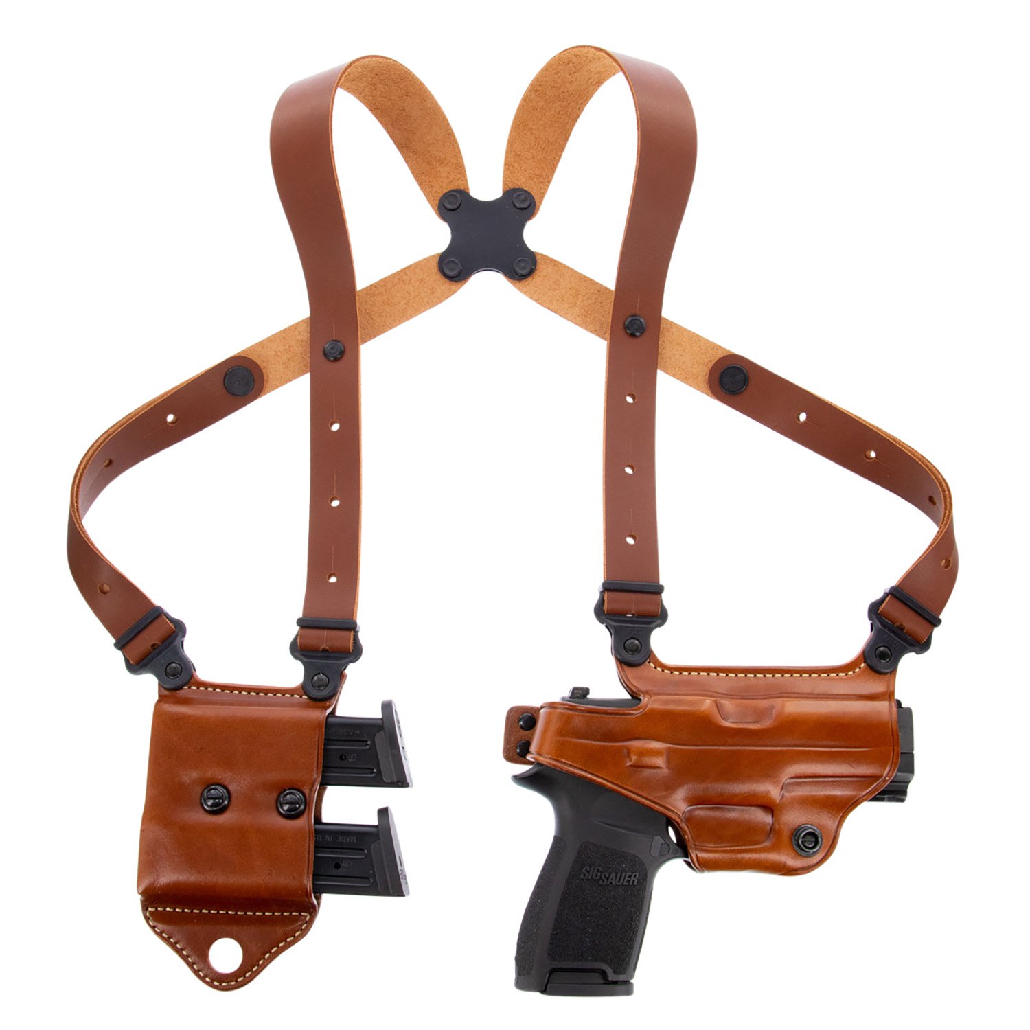 19130.jpg Galco MCII250 Miami Classic II Shoulder System Size Fits Chest Up To 56" Tan Leather Harness Fits Sig P229 Fits Sig P226 Fits Sig P228 Right Hand