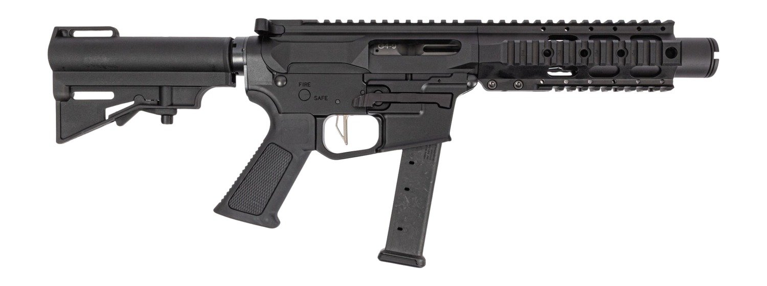 Dpms Panther Arms DP51655231780 Kitty Kat G9 9mm Luger 27+1 4" Black Nitride Heavy Threaded Barrel, Black Hardcoat Anodize Aluminum Receiver w/Picatinny Rail, M-LOK Handguard, Black Polymer DPMS CAR B