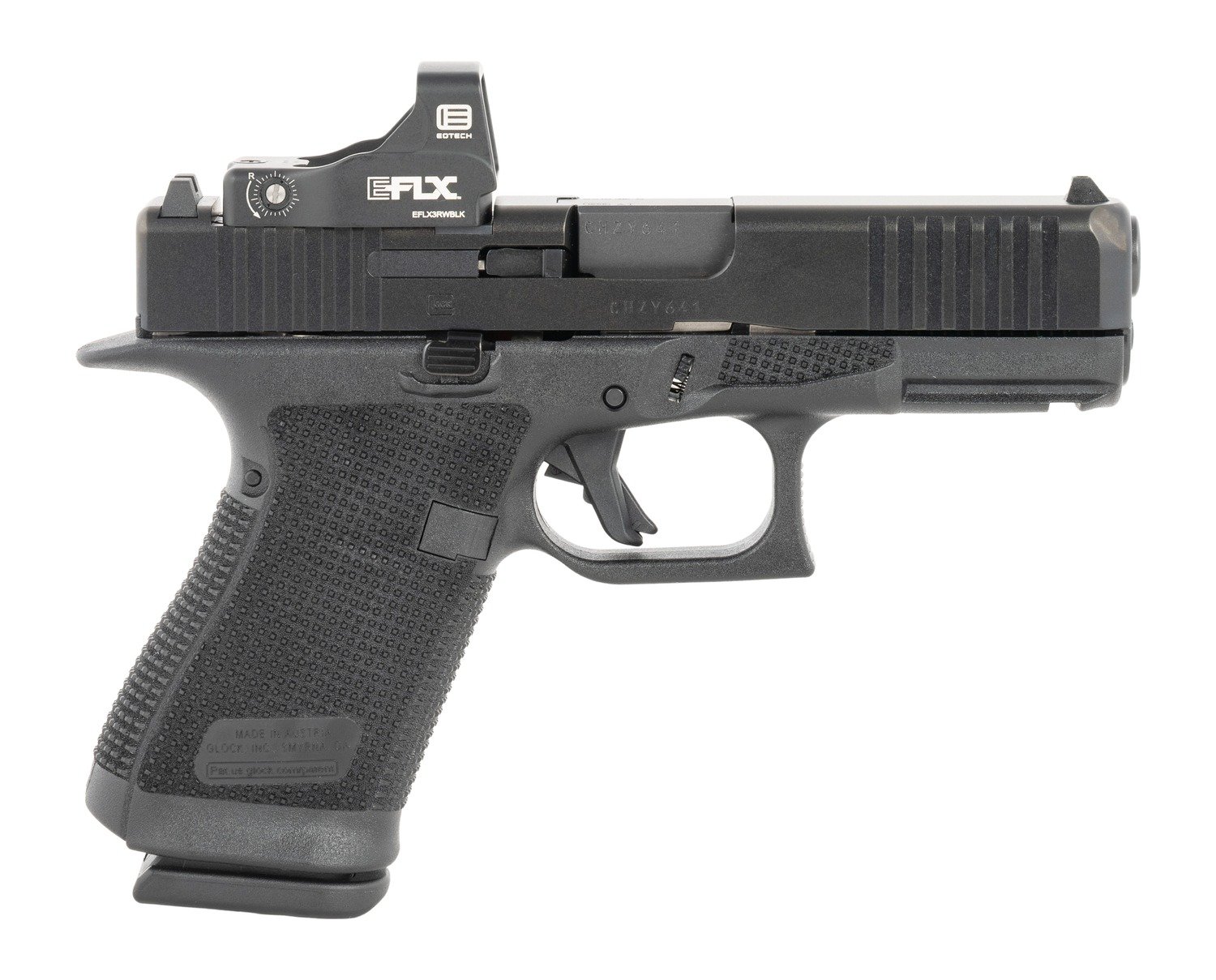 Glock P6195E203 G19 Gen6 w/EOTech 9mm Luger 15+1 4.02" Threaded Barrel, Steel Optic Ready/Serrated Slide, Polymer Frame w/Accessory Rail, Interchangeable Backstrap Grip, Ambidextrous