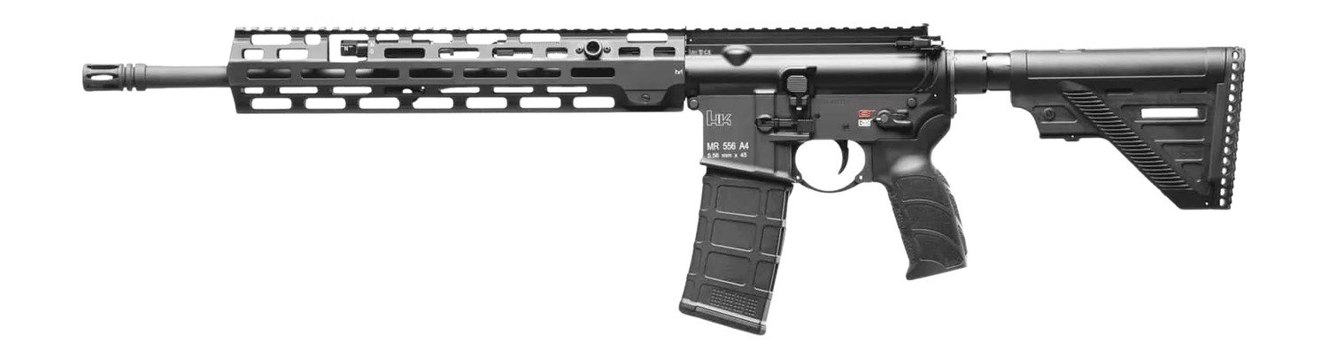 HK 81001033 MR556 A4 5.56x45mm 10+1 16.50" Black Barrel, Black Receiver w/Picatinny Rail, Black Polymer Stock, Black Polymer Grip, Ambidextrous