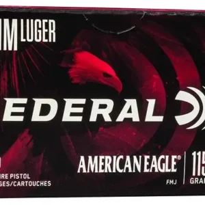 FEDERAL AMERICAN EAGLE PROMO AMO 9MM 115GR FMJ BALL 100RD (5 BOX CASE)