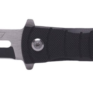 Uzi Accessories UZKFDR014 Mossad III 3.50" Folding Spear Point Plain Black/Silver Stainless Steel Blade Black G10 Handle Features Glass Breaker Includes Metal Clip