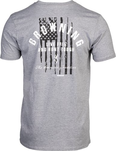 BROWNING SS T-SHIRT HUNT TOUGH - HEATHER GRAY LARGE