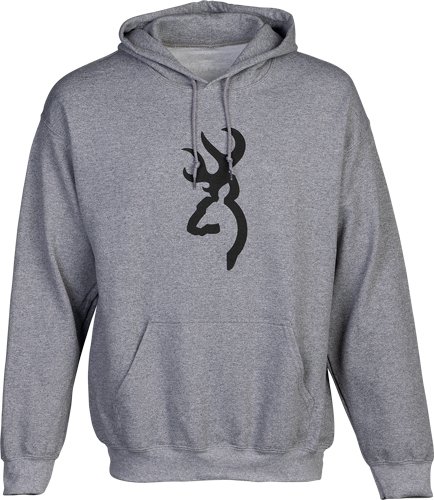 BROWNING HOODIE BRANDED BUCK - MARK HEATHER GRAY LARGE - Image 2