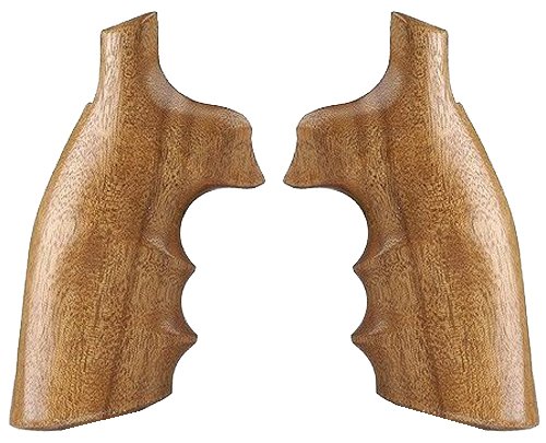 86437.jpg Hogue 10200 Fancy Hardwood Brown Goncalo Alves Hardwood with Finger Grooves for S&W K, L Frame with Square Butt