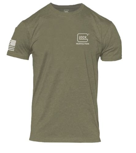 GLOCK PERFECTION FLAG TEE - SHORT SLEEVE T SHIRT LG GREEN