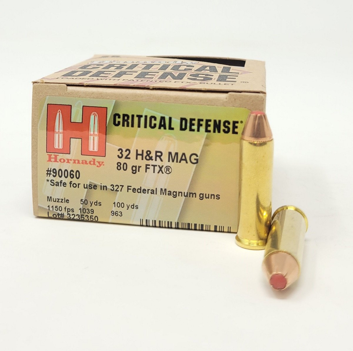 Hornady 32 H&R Mag Critical Defense H90060 80 gr FTX 25 rounds