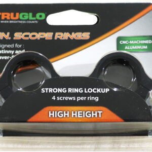 TRUGLO RINGS 1" HIGH MATTE - PICATINNY/WEAVER W/4 SCREWS