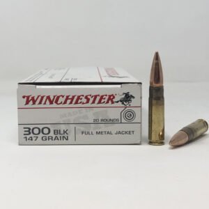 Winchester 300 Blackout Ammunition 147 Grain Full Metal Jacket USA300B147 20 Rounds