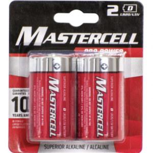 MASTERCELL ALKALINE D 2PK BATTERIES