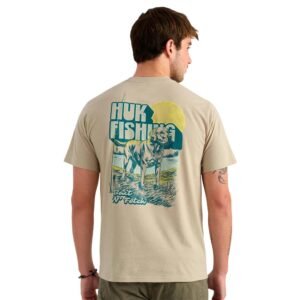 Huk Bait 'N Fetch Short Sleeve Tee River Rock Heather L