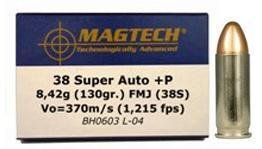 MagTech Handgun Ammunition .38 Super 130 gr FMJ 1215 fps 50/ct