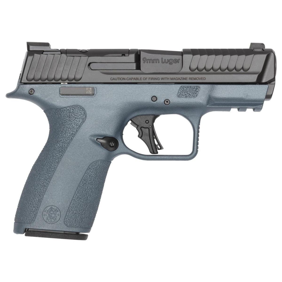 https3A2F2Fmedia.chattanoogashooting.com2Fimages2Fproduct2FSW148532FSW148536.jpg S&W Shield-X Blue Titanium Handgun 9mm Luger 13(1)&15(1)rd Magazines 3.6" Barrel Thumb Safety